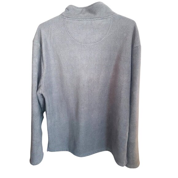 London Fog 2XL Grey Herringbone Fleece Pullover Jacket Half-Zip Sherpa Lining - Picture 2 of 8